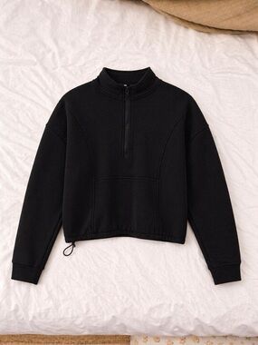 LOMON Women's Sweatshirts Fleece Lined Half Zip Pullover Size L